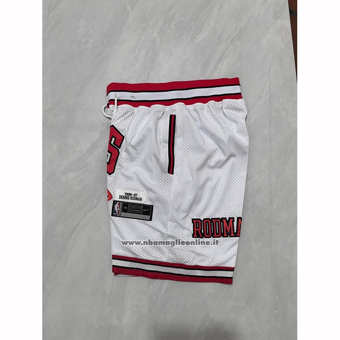 Pantaloncini Chicago Bulls Mitchell & Ness Just Don 1996-97 Bianco